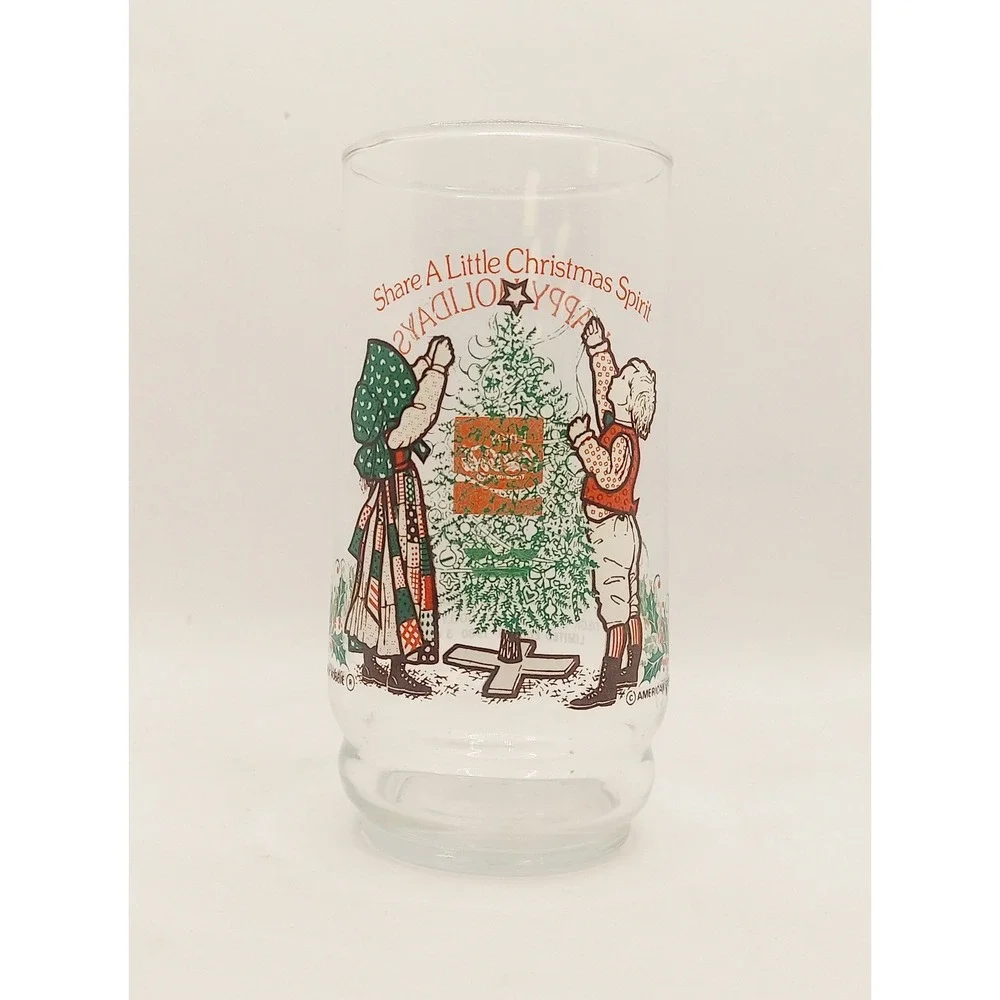 1980 Coca Cola Holly Hobbie And Robbie Happy Holidays Glass
